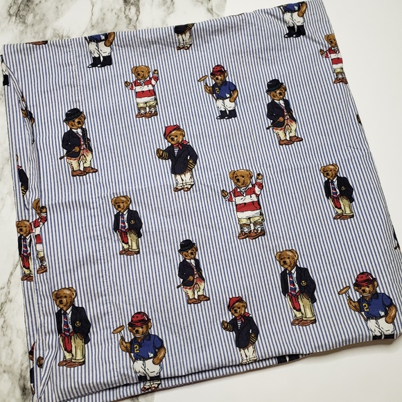 Ralph Lauren Other - RL Lauren Striped Teddy Bear Print Long Pillowcase